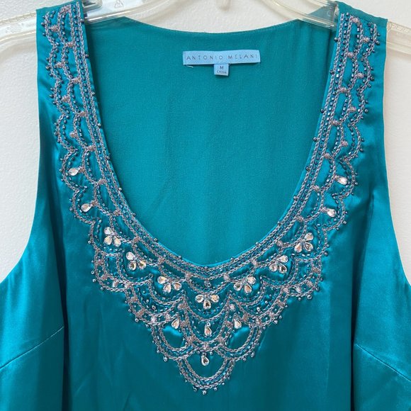 Beaded Silk Sleeveless Blouse - Picture 2 of 5